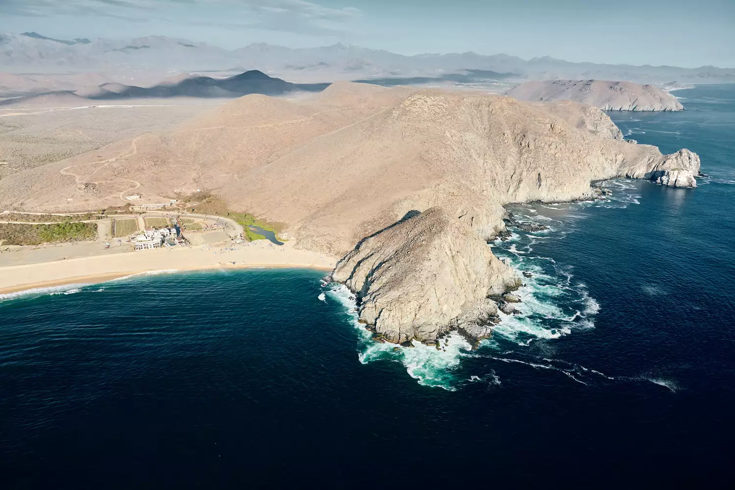 Hotel San Cristóbal from above, on the Pacific edge